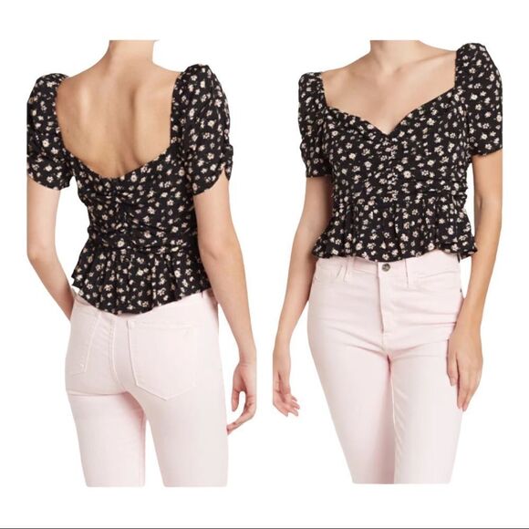 ASTR The Label Sweetheart Neckline Ditsy Floral Top L - Picture 1 of 9